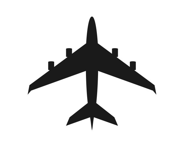 黑色飞机图标孤立在白色背景，矢量插图图片下载