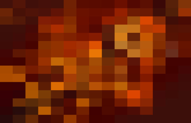 抽象橙色网格马赛克背景，现代抽象插画与三角形。创意设计多边形模板马赛克与正方形。图片下载