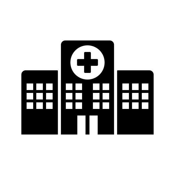 医院建筑图标矢量设计模板在白色背景图片下载