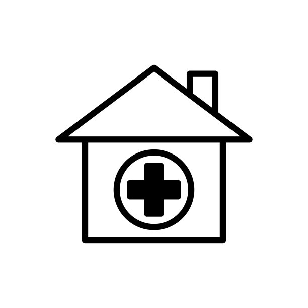 医院建筑图标矢量设计模板在白色背景图片下载
