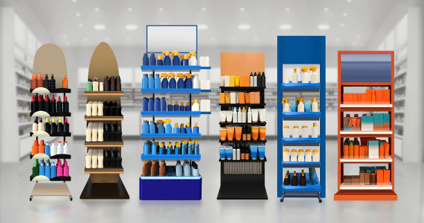 杂货店货架上的防晒霜图片下载