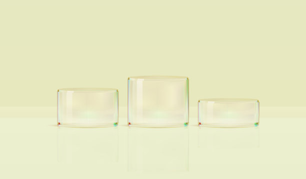 3d玻璃平台。美容产品展示化妆品最小场景。矢量化妆品推广阶段。图片下载