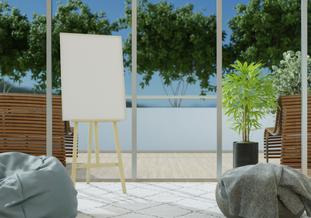 床旁边的画框图片下载