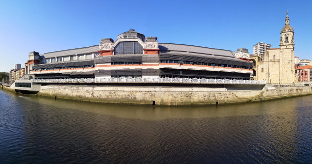 里贝拉市场和圣安东教堂，西班牙毕尔巴鄂图片下载