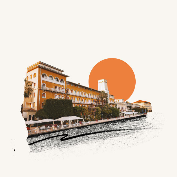 当代艺术拼贴。复古风格的创意设计。欧洲小城市的美丽假期。享受图片下载