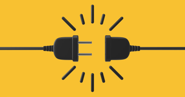 带插头的插座。连接和断开的概念。连接404错误，页面未找到。电源插头和插座未插好。断开能量的电线、电缆。三维渲染图片下载