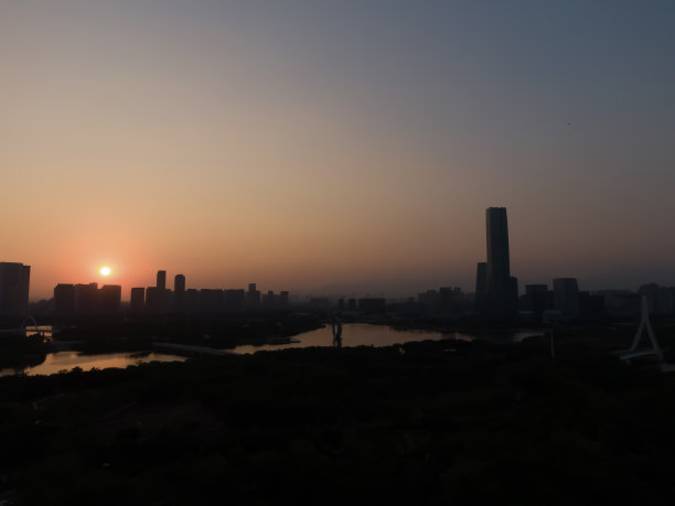 滨水市日落景图片下载