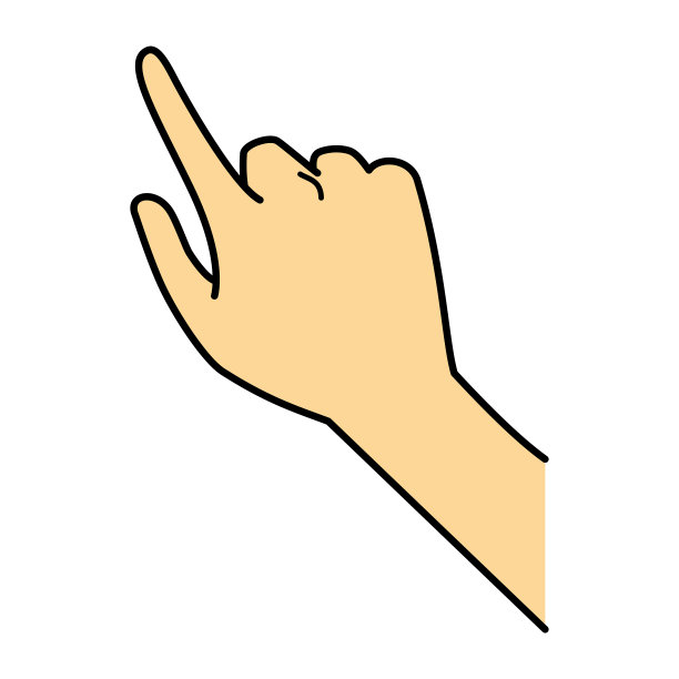 手势，食指朝上，插图图片下载