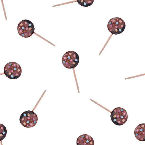 水彩流行蛋糕无缝模式的白色背景图片下载