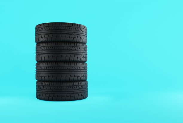 蓝色背景的轮胎。图片下载