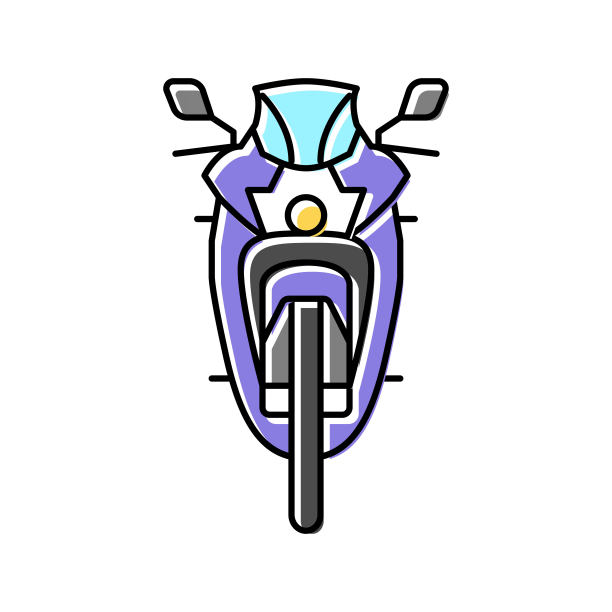 摩托车运输车辆颜色图标矢量插图图片下载