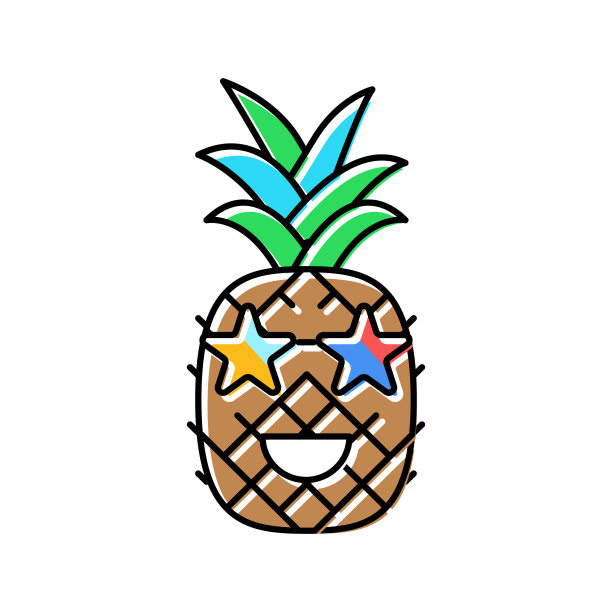 派对夏天颜色图标矢量插图图片下载