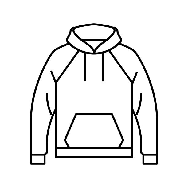 卫衣外套男性线图标矢量插图图片下载