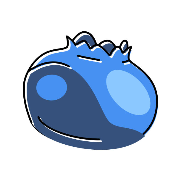 成熟的蓝莓颜色图标矢量插图图片下载