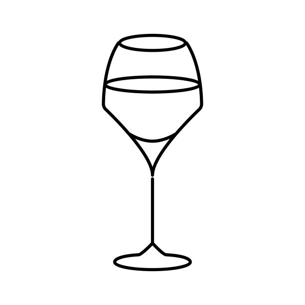 鸡尾酒酒杯线图标矢量插图图片下载