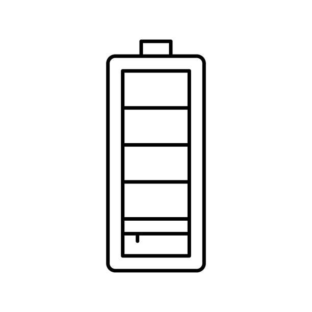低电池功率能量线图标矢量插图图片下载