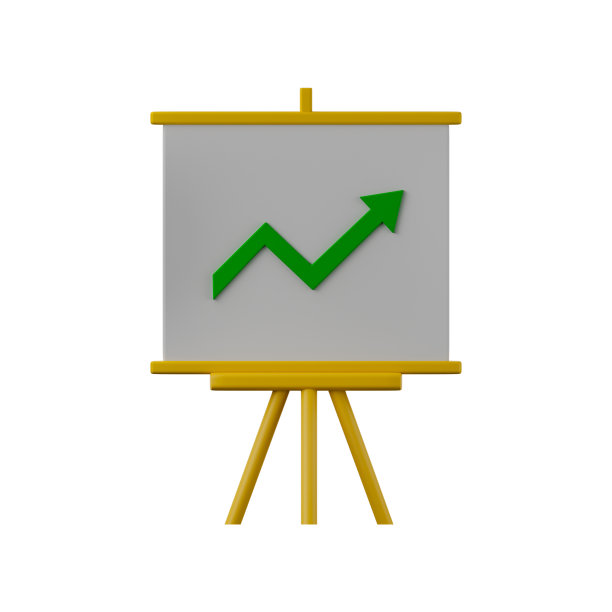 演示板3d插图隔离在白色背景。展示板与业务增长图表隔离在白色。演示翻转图3d插图。图片下载
