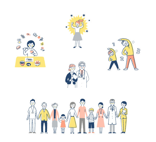 一组医务工作者和人民健康图像图片下载