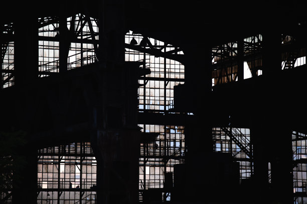 废弃的旧铁厂图片下载