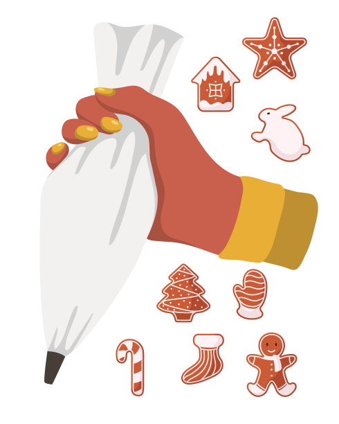 装饰饼干的女人。图片下载