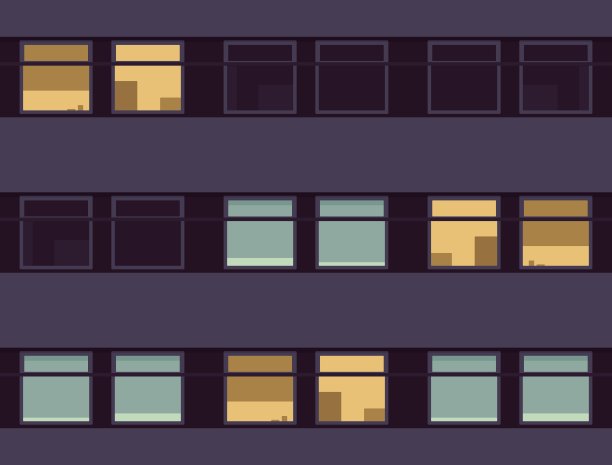 夜光建筑，办公商务楼，带玻璃窗图片下载