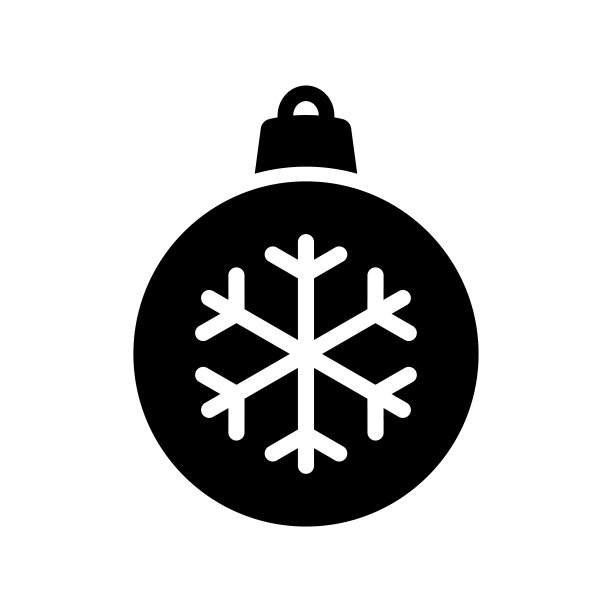 圣诞球图标。黑色的轮廓。前侧视图。矢量简单的平面图形插图。白色背景上的孤立物体。隔离。图片下载