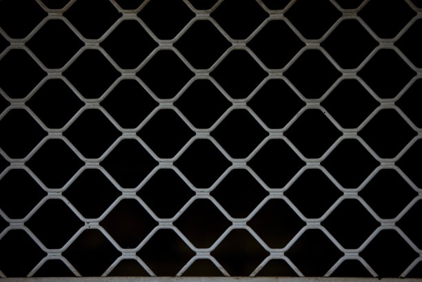 金属栅栏的特写与黑色背景图片下载