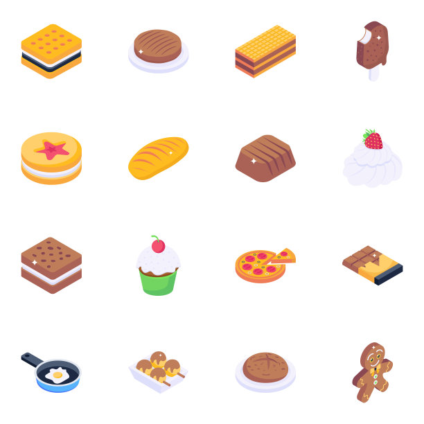 一套糖果项目等距图标图片下载