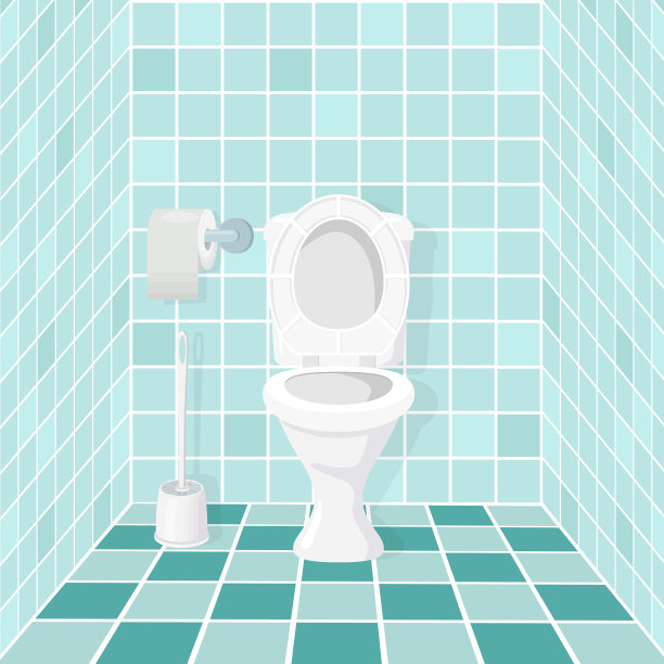 卫生间的房间。抽水马桶及马桶配件。矢量插图。图片下载