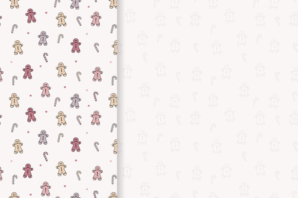 有姜饼饼干和糖果的圣诞卡。圣诞节的背景。向量图片下载