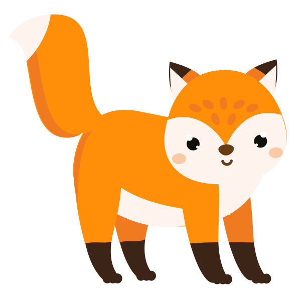 可爱的狐狸。卡通森林动物孤立于白色之上图片下载
