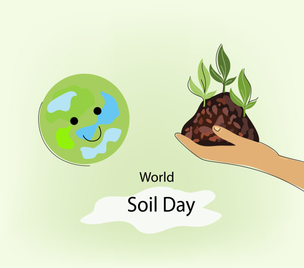 世界土壤日矢量平面涂鸦贺卡，海报和横幅插画。图片下载