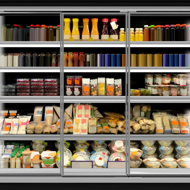 超市和杂货店的冰箱图片下载