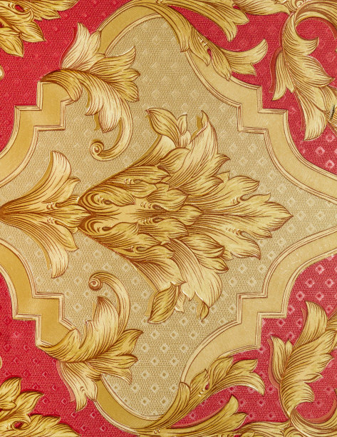 红色和金色的复古内饰作为背景图片下载