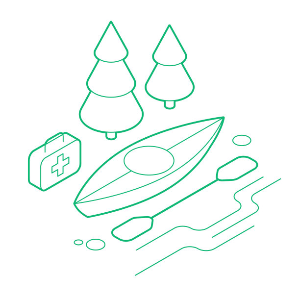 等距皮划艇轮廓图图片下载