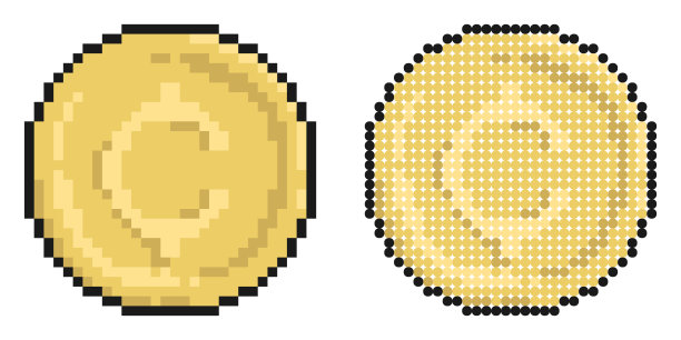 像素图标。美国金币1美分。现金，银行贷款。简单的复古游戏矢量孤立在白色背景上图片下载