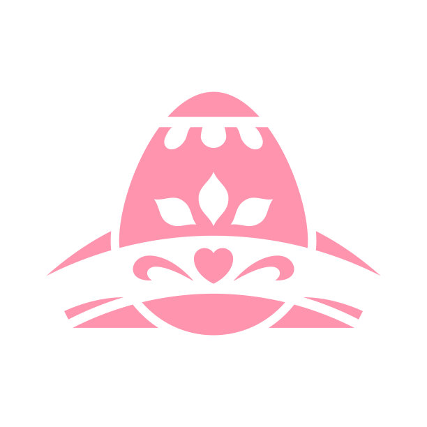 复活节彩蛋粉色粉彩弯曲装饰基督教传统节日图标矢量平坦图片下载