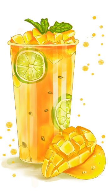 柠檬芒果鸡尾酒图片下载