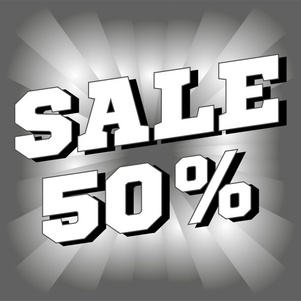 半价出售横幅。矢量插图。图片下载