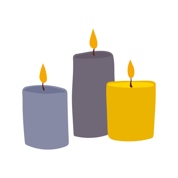 舒适的蜡烛插画。感恩节秋天的装饰元素。平面矢量插图，感恩节快乐。图片下载