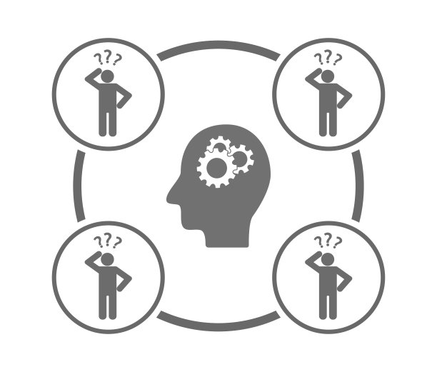 齿轮在头部的团队合作图标图片下载