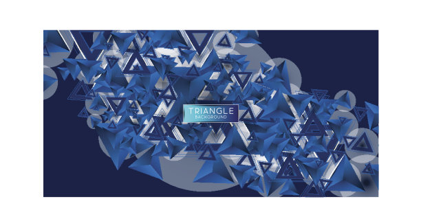 3D蓝色抽象三角形几何元素图片下载