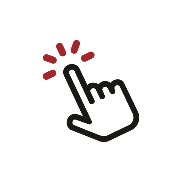 点击这里有手图标的按钮。线性图标的网站。平面矢量插图图片下载