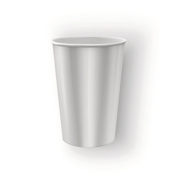 逼真的空白纸杯模型。咖啡外带，拿出杯子。矢量插图孤立在白色上图片下载