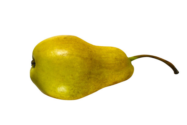 一个开胃的黄色梨的特写照片。孤立的照片图片下载