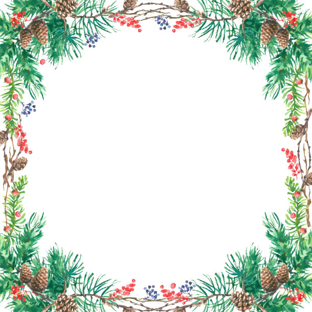 圣诞海报-插图。圣诞背景的矢量插图与圣诞树的树枝图片下载