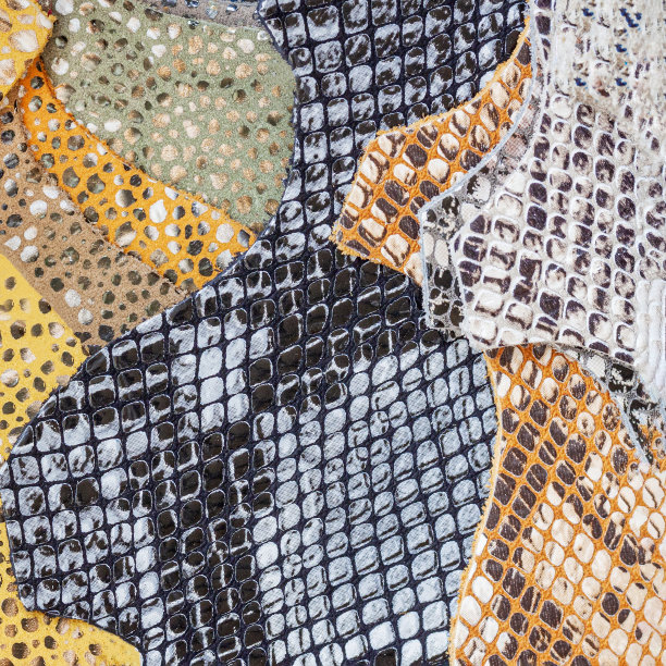 集各种不同颜色的皮革样品，制造时尚配饰图片下载