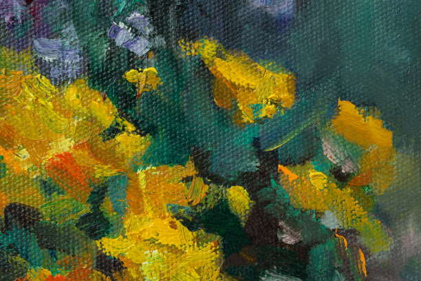 抽象花油画。图片下载