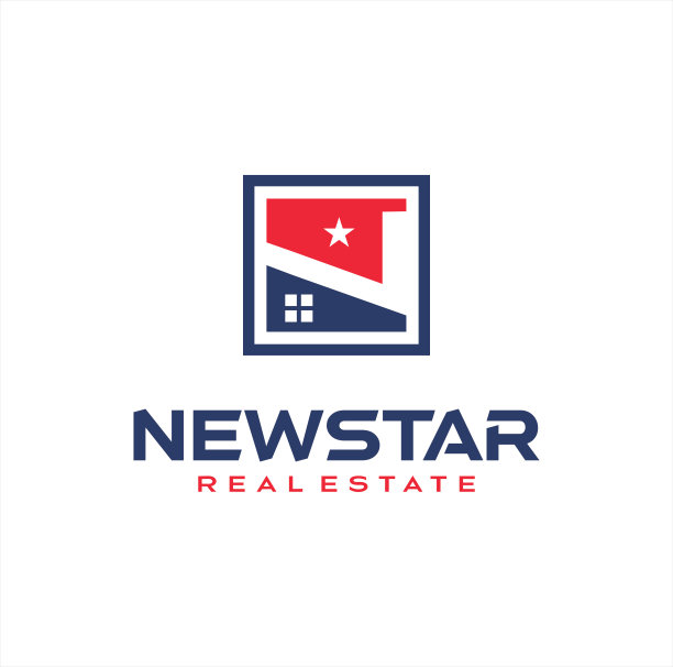 美国家用字房地产标志设计。图片下载