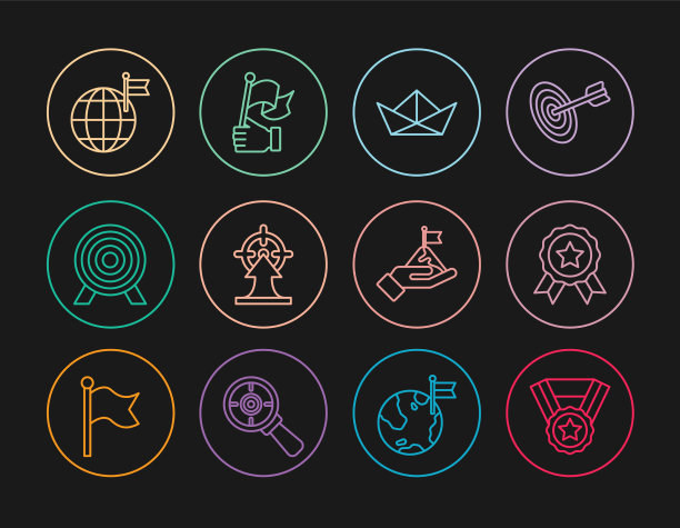 设定线奖章折叠纸船目标行星图片下载